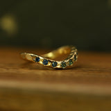 OMBRÉ SAPPHIRE SLINK HALF ETERNITY RING - CLIO SASKIA