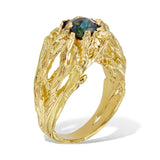 Blue Cushion Sapphire Bowerbird Ring - CLIO SASKIA