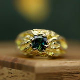 Blue Cushion Sapphire Bowerbird Ring - CLIO SASKIA