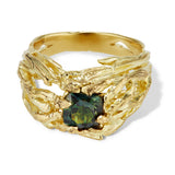 Blue Cushion Sapphire Bowerbird Ring - CLIO SASKIA