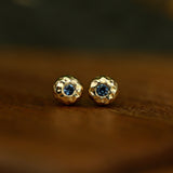 BLUE SAPPHIRE SLINK STUDS - Pair - CLIO SASKIA