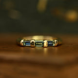 LIGHT TEAL SAPPHIRE PETITE BOWERBIRD RING - CLIO SASKIA