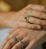 PARTI-SAPPHIRE VEE RING OOAK - CLIO SASKIA