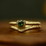 PETITE TEAL SAPPHIRE VEE RING - CLIO SASKIA