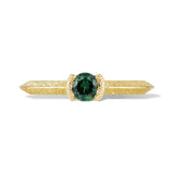 PETITE TEAL SAPPHIRE VEE RING - CLIO SASKIA