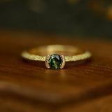 PETITE TEAL SAPPHIRE VEE RING - CLIO SASKIA