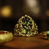 Seaweed Sapphire Cocktail Ring - CLIO SASKIA