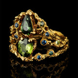 Seaweed Sapphire Cocktail Ring - CLIO SASKIA