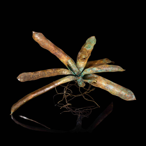 Bromeliad with Poison Dart Frogs Sculpture - CLIO SASKIA