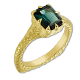 Teal Sapphire Hummingbird Ring - Clio Saskia