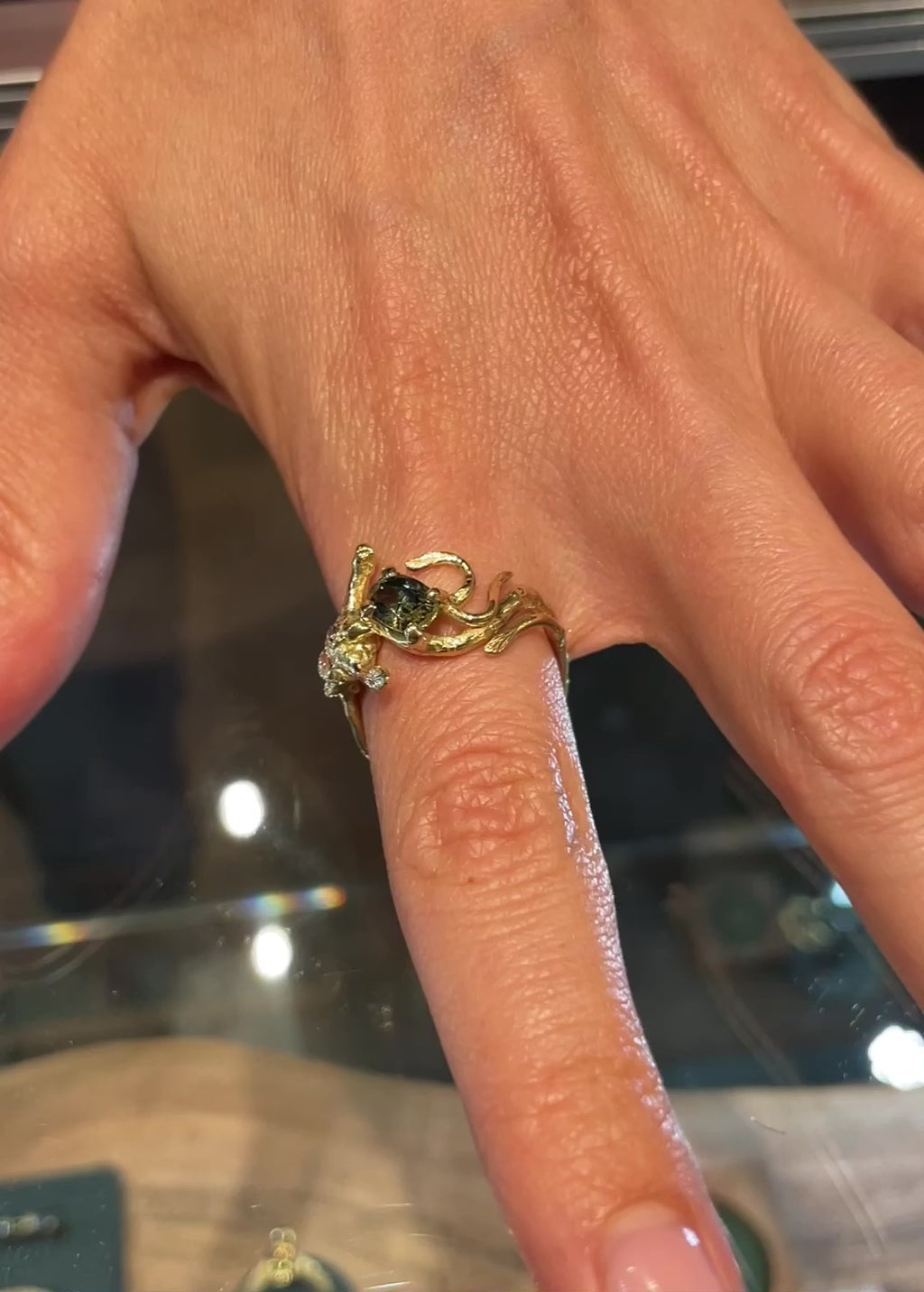 Sea Dragon Ring on the hand