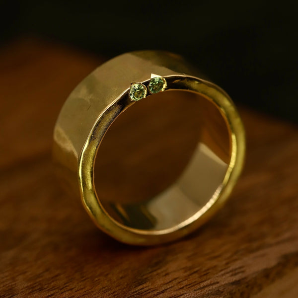 Bini Wedding Ring, 8mm with Sapphires - CLIO SASKIA