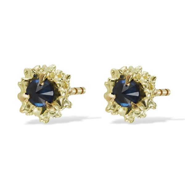 BLUE URCHIN STUD pair product shot - CLIO SASKIA