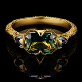 Sepal Trilogy Sapphire Engagement Ring - CLIO SASKIA