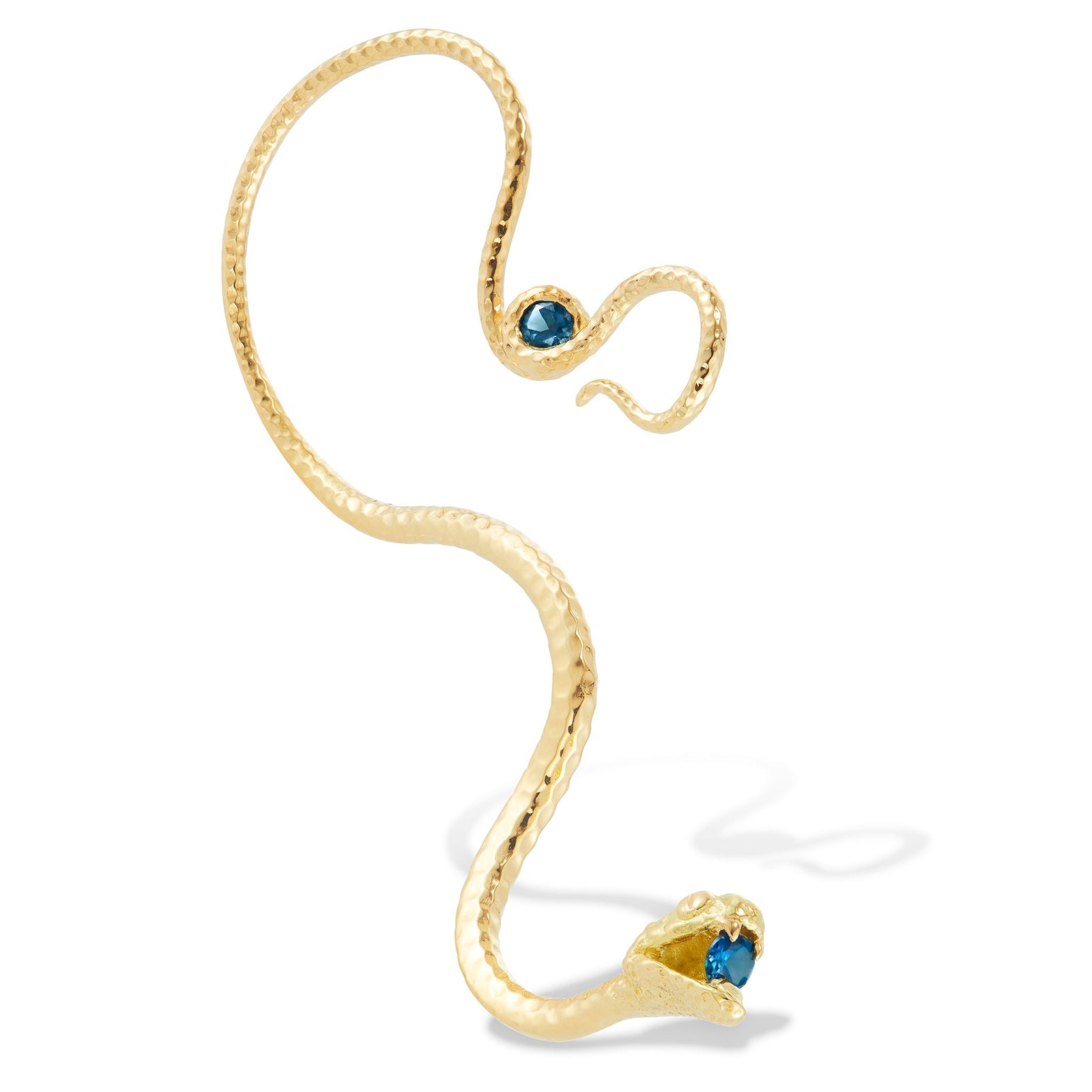 Sapphire Snake Ear Climber in 18ct | CLIO SASKIA | London – Clio