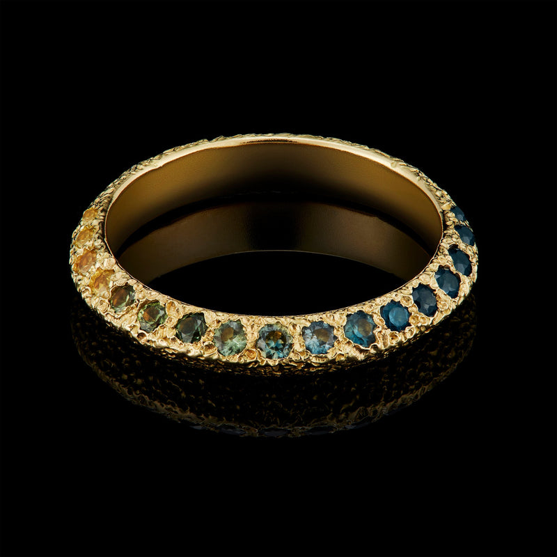 Speckled Ombré Sapphire Full Eternity Ring - CLIO SASKIA
