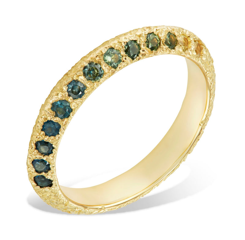 Speckled Ombré Sapphire Half Eternity Ring - CLIO SASKIA